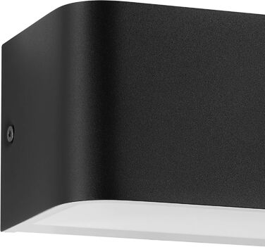 EGLO LED Wall Lamp Sania 5, 1-light wall lamp modern, minimalist, wall lighting made of metal in white, plastic in satin finish, LED bathroom lamp warm white, IP44 (20 cm, black)