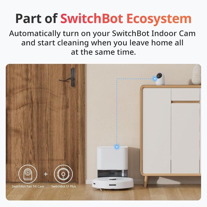 SwitchBot S1 Plus: Робот-пилосос з функцією миття підлоги - LiDAR навігація, 2700Pa, сумісний з Alexa, для твердих підлог