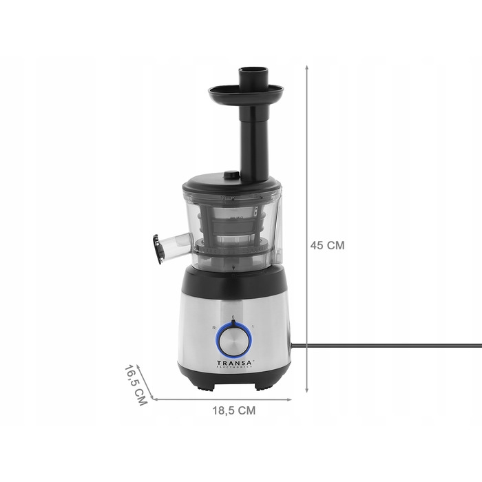 Вертикальна повільна соковижималка Transa Electronics JuiceWell, 400 Вт