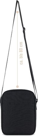 Чоловіча сумка Bugatti Blanc DeLight на плече, з та́рпауліну та нейлону, чорна