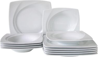 CreaTable Серія Celebration: 12-частинний сервіз для 6 осіб з порцеляни, Made in Europe