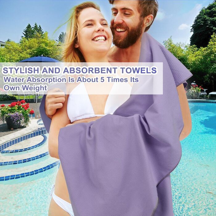 Рушник з мікрофібри Linlook - великий, компактний, швидковисихаючий. Ідеально для спорту, подорожей, йоги, пляжу, тренажерного залу. Розмір: 180x80 см. Кольори: зелений, фіолетовий