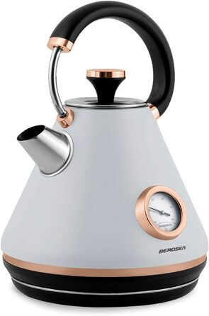 Елегантний електрочайник Berdsen BD-701 з термометром, 1.7L (сірий)