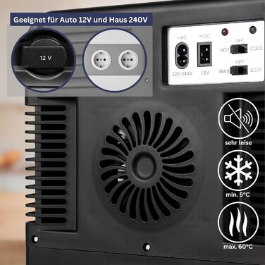 Sommertal KS15 Mini Refrigerator, cooling and heating, 15L capacity, 230V for room outlet and 12V DC for car, beer refrigerator, beverage refrigerator, small portable minibar