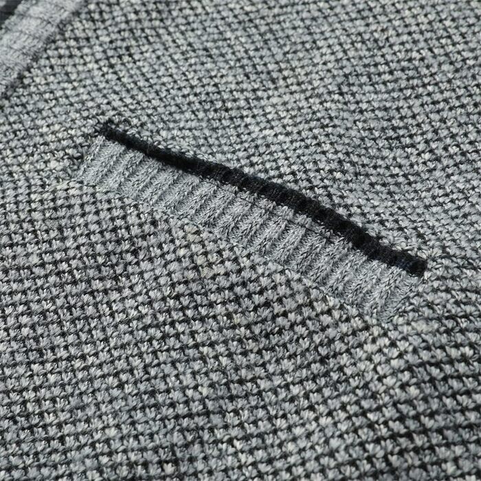 Чоловічий кардиган Allthemen з V-подібним вирізом, з підкладкою, на кнопках, грубий трикотаж, теплий перехідний жакет (4XL, світло-сірий)