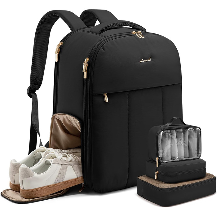 Чорний жіночий рюкзак OVEVOOK для подорожей, 40 л, для ноутбука 17