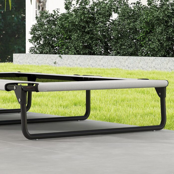 PawHut Лежанка для собак Outdoor, піднята лежанка для великих собак, складана, з сітчастою рамою зі сталі, для відпочинку на вулиці, кемпінгу, 107x61x20 см, сірий колір