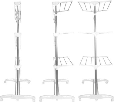 Сушарка для білизни Hyfive, велика, 4 яруси, з кріпленням для шкарпеток, нержавіюча сталь, складається для зберігання