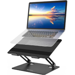 Adjustable Laptop Stand with Cooling Fan - Universal for 11-15 inch Laptops (MacBook Pro/Air, Dell, Samsung, HP) - Black