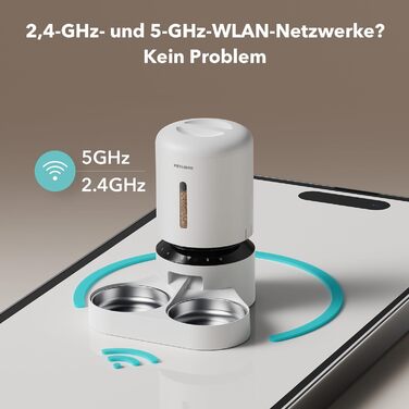 Автоматичний годівниця для котів та собак PETLIBRO 5L з Wi-Fi та мобільним додатком, датчиком низького рівня корму, 1-10 прийомів їжі на день, білий
