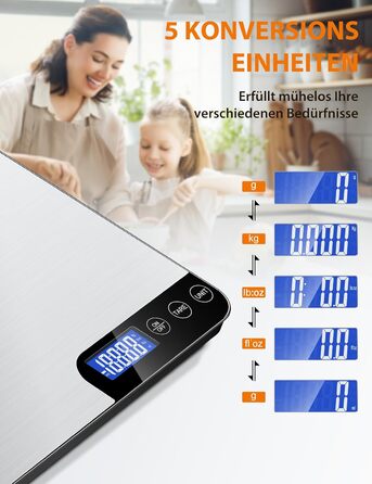 Кухонні ваги цифрові, 10 кг з LCD дисплеєм та функцією тарування, для випічки, приготування їжі та зважування ювелірних виробів, з точністю 1 г (K28H)