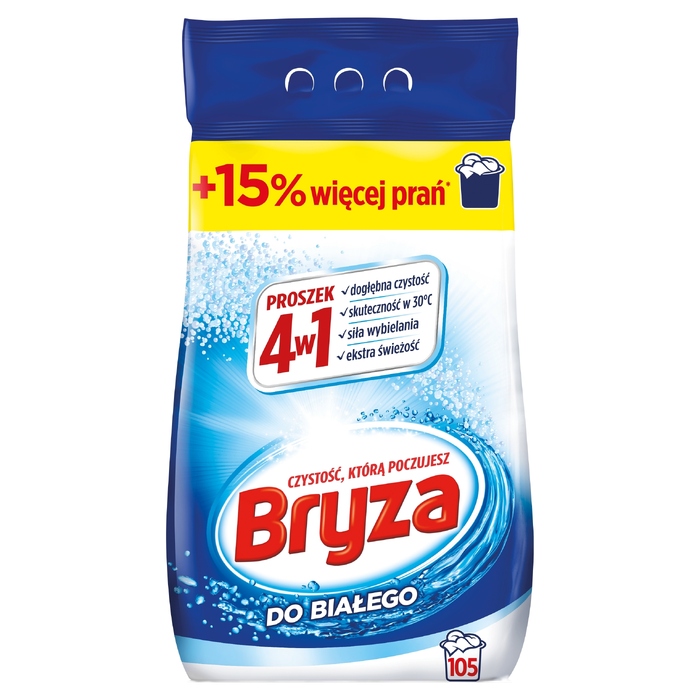 Пральний порошок Bryza 4в1 для білого прання, 6,825 кг (105 прань)