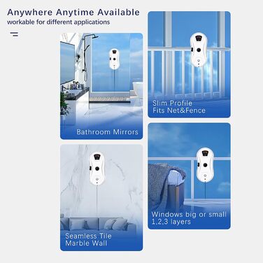 Робот для миття вікон Fensterputzroboter 5600Pa з автоматичним розпиленням води, електричний, для внутрішніх та зовнішніх вікон, 10 серветок