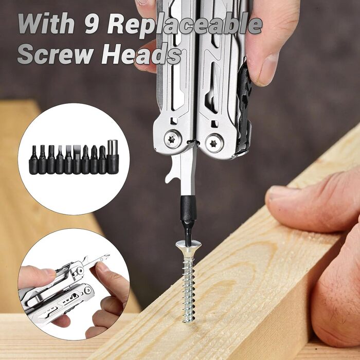 Мультитул з нержавіючої сталі 14-в-1, багатофункціональний інструмент, з ножем, лінійкою, пилкою, для кемпінгу, туризму, з чохлом, чорний