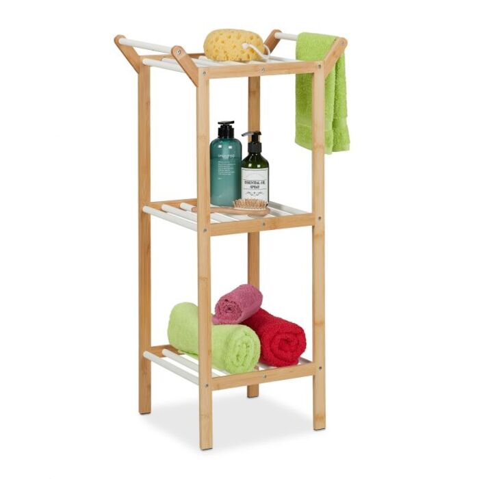 Relaxdays Bathroom Shelf with Towel Holder