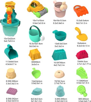 JoyGrow Kids Sand Toys, Beach Toy Set in Reusable Mesh Bag, Water Toys with Shovels and Buckets, Sandbox Bucket Animal Molds, Bath Toys for Boys and Girls