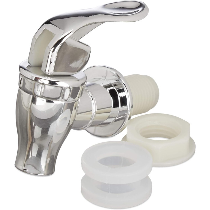 Диспенсер для напоїв Relaxdays 5 л, скло, кран, ретро, для кафе/ресторану, вінтажний, для вечірок на подвір'ї, прозорий