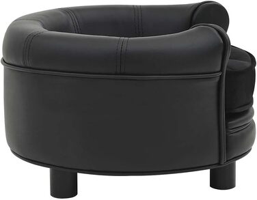 Диван для собак VidaXL, чорний, 48x48x32 см, плюш, штучна шкіра