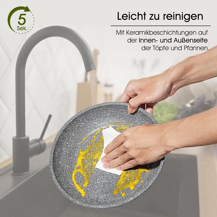 Набір посуду ROSSETTO 7 предметів: каструлі, сковороди з антипригарним покриттям, нержавіюча сталь, PFOA & PFOS-free