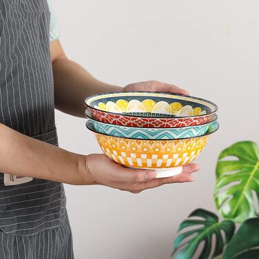 Набір тарілок/мисок для мюслі, супу, салату (6 шт.) - 15.7 см, 700 мл, порцеляна