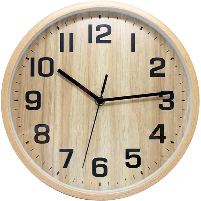 ALEENFOON 10 Inch Wood Clock Modern Silent Wall Clock Table Clock for Living Room Kitchen No Ticking Sounds Interior Clock Non-Ticking Wall Clocks Hanging Clock (Wooden)