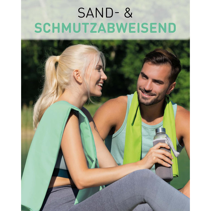 Рушники Fit-Flip з мікрофібри - компактні та легкі. Швидковисихаючі рушники з мікрофібри для подорожей, спорту, пляжу. Великий рушник для душу. Фітнес, спорт, плавання. 50x30см, 80x40см, 1 шт. (М'ята води)