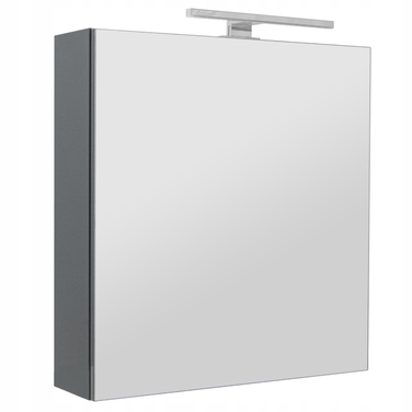 Підвісна шафа у ванну кімнату з дзеркалом та LED-підсвіткою, 60 см