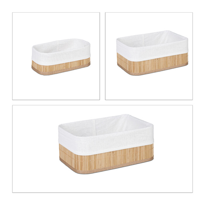 Relaxdays 3-Piece Bathroom Storage Basket Set