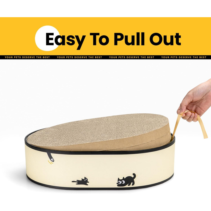 Котячий когтетоп з коробкою та 4 змінними когтеточками - великий комплекс з міцного гофрокартону, двосторонні когтеточки з наклейками DIY - лежанка для котів у квартирі, захист меблів. Великий котячий бокс + 4 когтедрови + наклейки