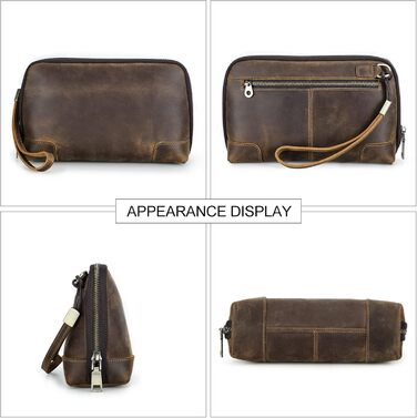 CONTACT'S Family Cable Organizer Bag, Cable Bag Organizer Leather, Leather Electronic, Tech Pouch, Leather Cable Bag