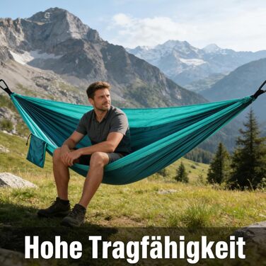 Гамак дорожній кемпінговий Ultraleichte (Ультралегкий) з парашутної тканини Nylon, 300 кг, темно-синій 200x300 см