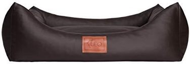 Софа для собак Leo4dog Natalie: м'яке ліжко-софа з штучної шкіри, 4 розміри (XL 115x90 см), темно-коричневий