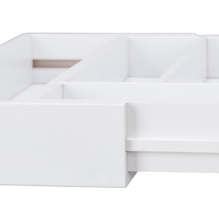 Relaxdays White Bamboo Cutlery Box, Adjustable