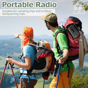 Радіо на сонячній батареї та ручному заводі Kurbelradio 27000mAh з SOS, Bluetooth, Powerbank, ліхтариком для кемпінгу та екстрених ситуацій (Зелений)