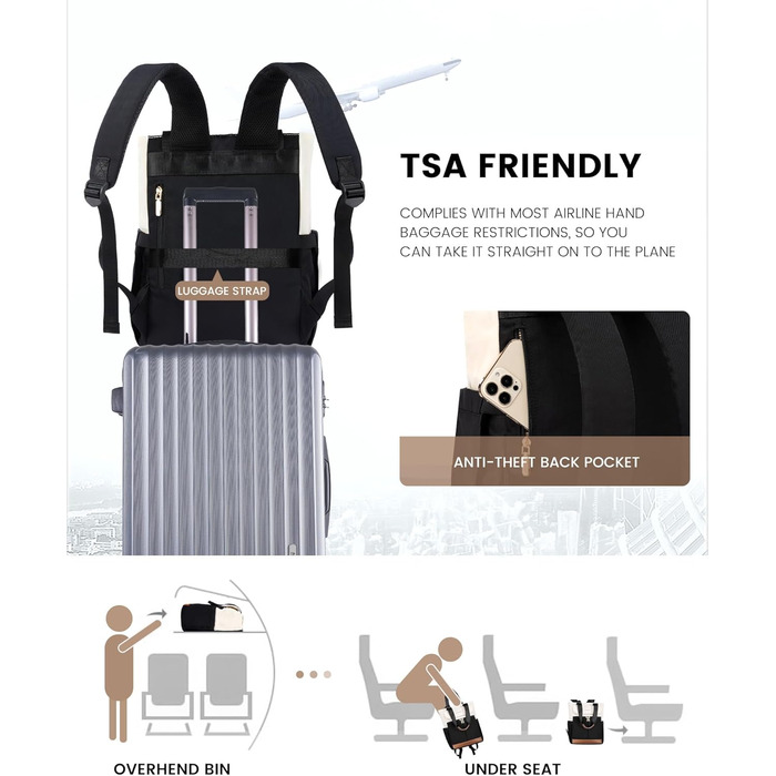 LOVEVOOK Рюкзак для жінок, великий, 15.6