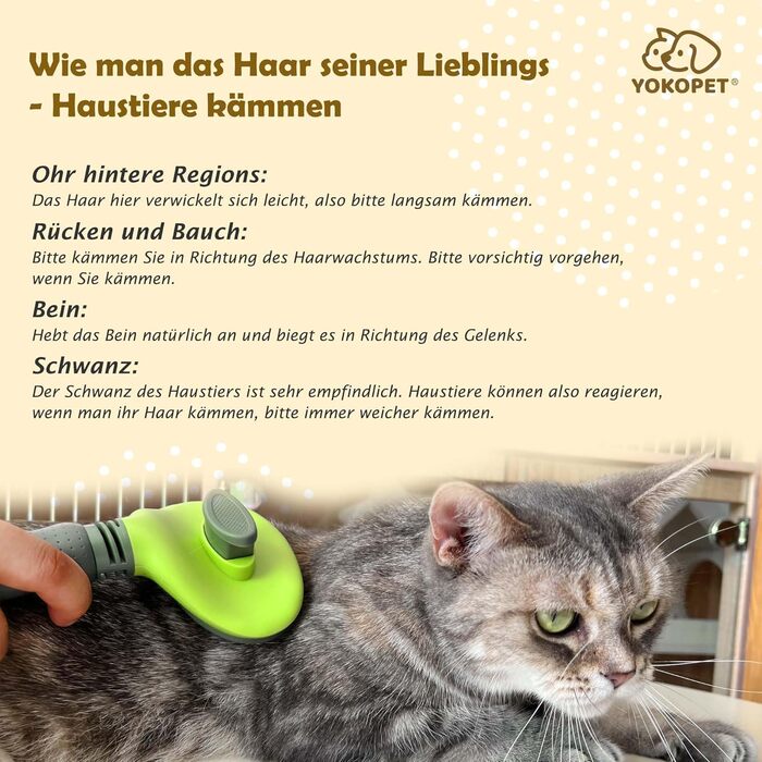 Щітка для собак та котів, видалення підшерстка, підходить для довгої та короткої шерсті, зелена, з кнопкою