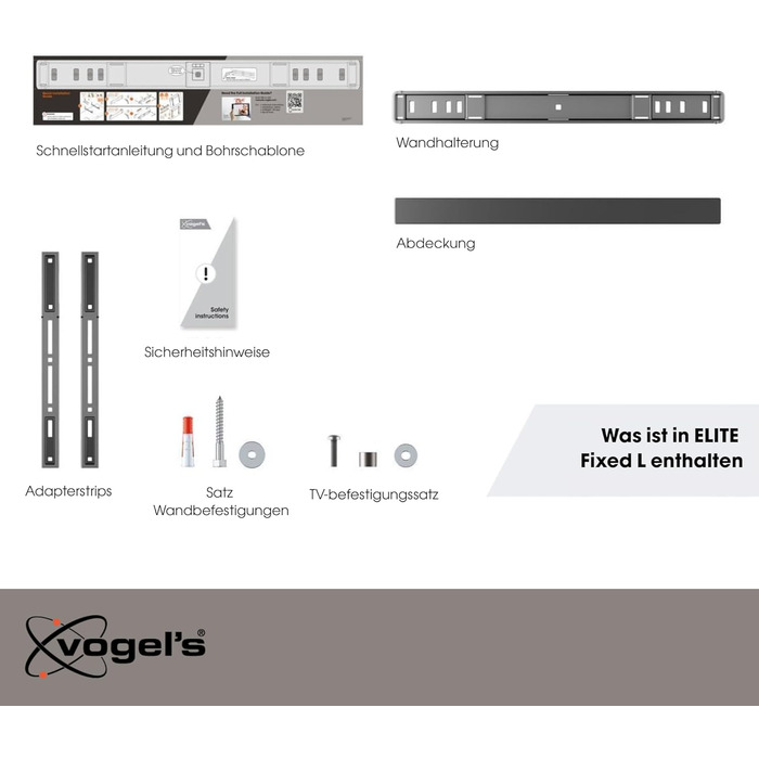 Vogel's Elite TVM 5605 Ultra-Slim TV Wall Mount for 40-100 Inch TVs - 100kg Capacity, VESA 600x400, Universal Compatibility, 1.5cm Profile