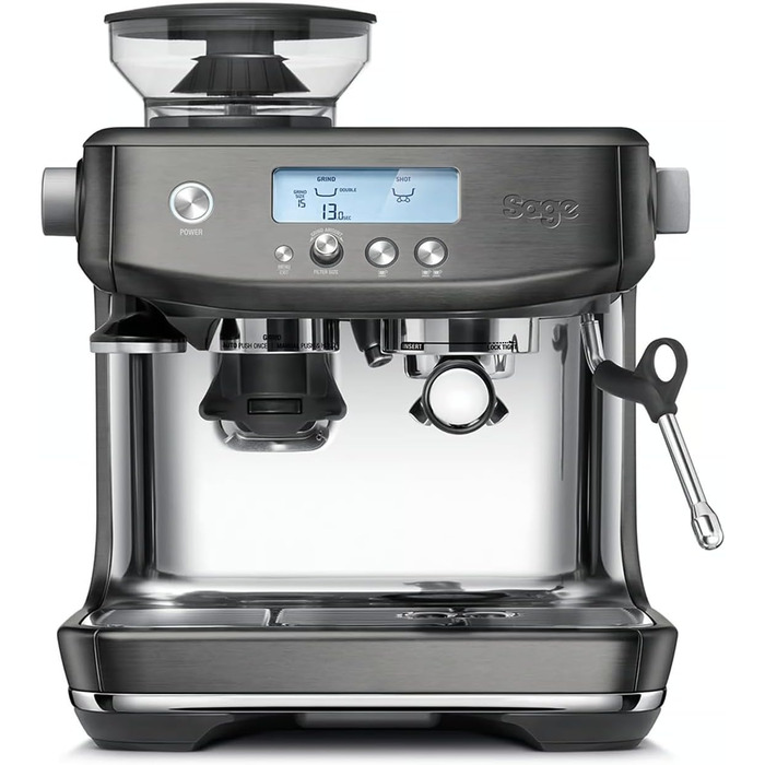 Sage - The Barista Pro - Coffee Machine with Manual Milk Frother - Black Stainless Steel Single