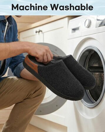 Чоловічі в'язані домашні капці LongBay з піною Memory Foam, дихаючі, для дому та вулиці, розмір 44 EU, чорні