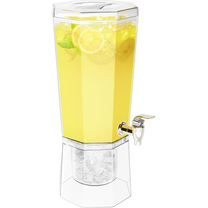 Диспенсер для напоїв Lifewit 4L з краником та підставкою, пластиковий диспенсер для води, лимонаду, соку, для вечірок та буфетів