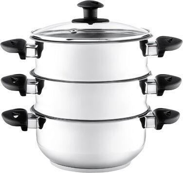 Набір пароварки Pendeford з нержавіючої сталі, 3 яруси, 20 см