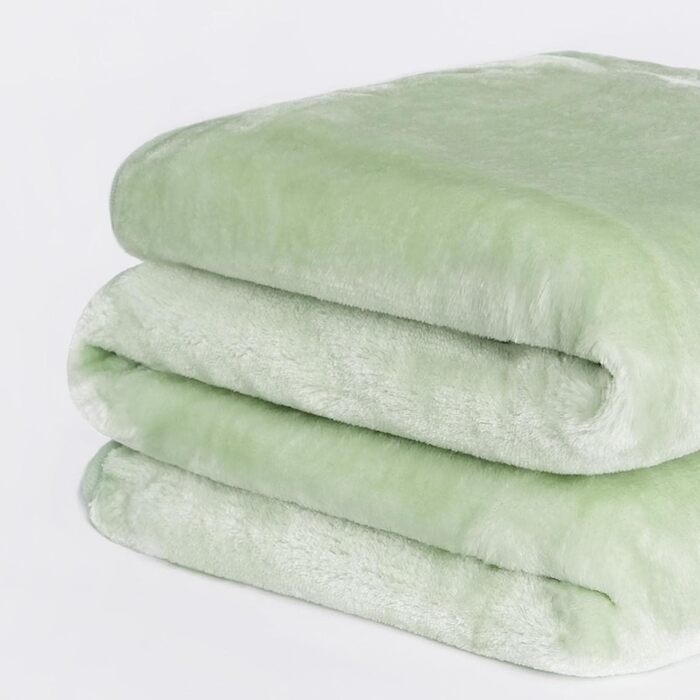 Плед DREAMSCENE з штучного хутра, флісу, м'який, теплий, великий, для ліжка (125 x 150 см, світло-зелений)