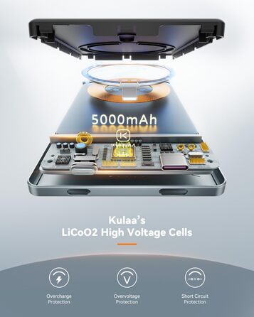 Powerbank Kuulaa Magsafe 5000mAh PD 20W, Slim, 8mm, Бездротовий, для iPhone 15/14/13/12, Темно-сірий