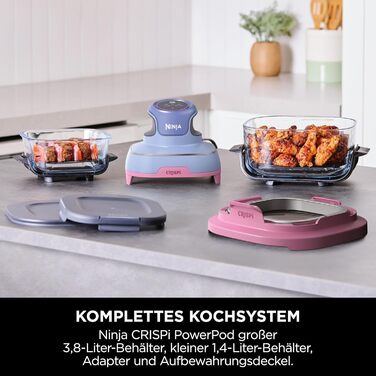 Ninja Foodi FlexDrawer AF500EUSD Фритюрниця з двома зонами 10.4л, фіолетова - аерофритюрниця без олії, з антипригарним покриттям