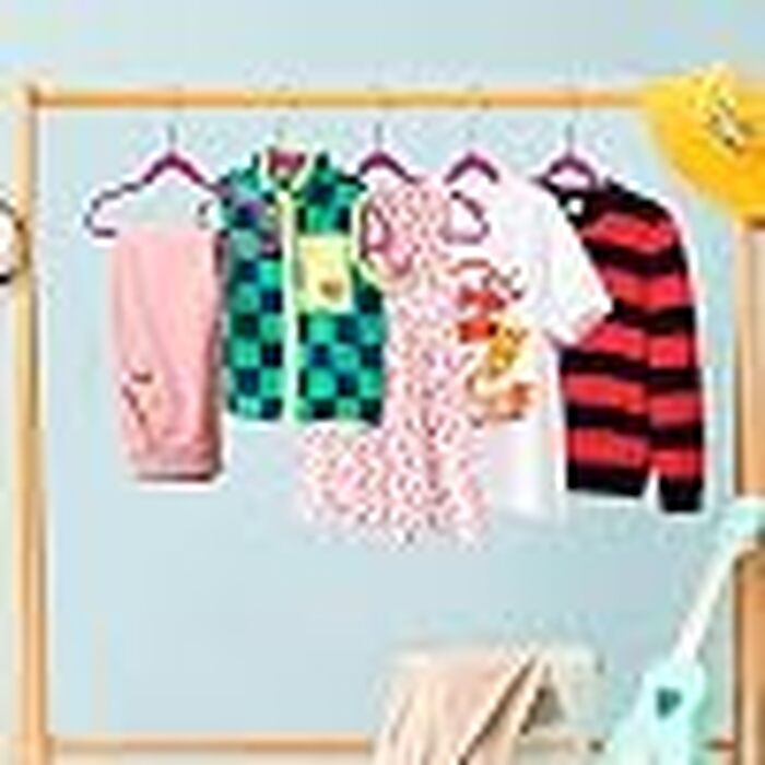 Дитячі пластикові вішалки для одягу Quality Hangers, компактні плечики з поворотним гачком для сорочок та суконь, рожеві, 35 см (30 шт)