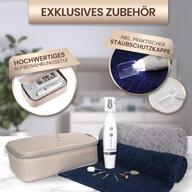 Набір для манікюру та педикюру Grundig електричний - 17 предметів, сапфірове насадки, LED-підсвічування, можливість повторного замовлення, електрична пилка для нігтів