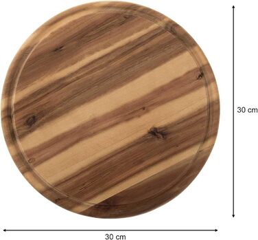 Fleischteller Akazie 4 x Wooden Plates Snack Plates Bread Plates Cutting Boards Ø 30 cm