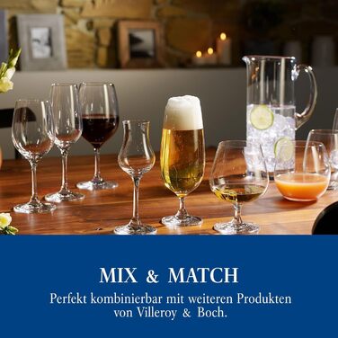 Набір склянок для води Villeroy & Boch Entree 4 шт, 250 мл, кришталь, для десертів, смузі, соку, можна мити в посудомийній машині