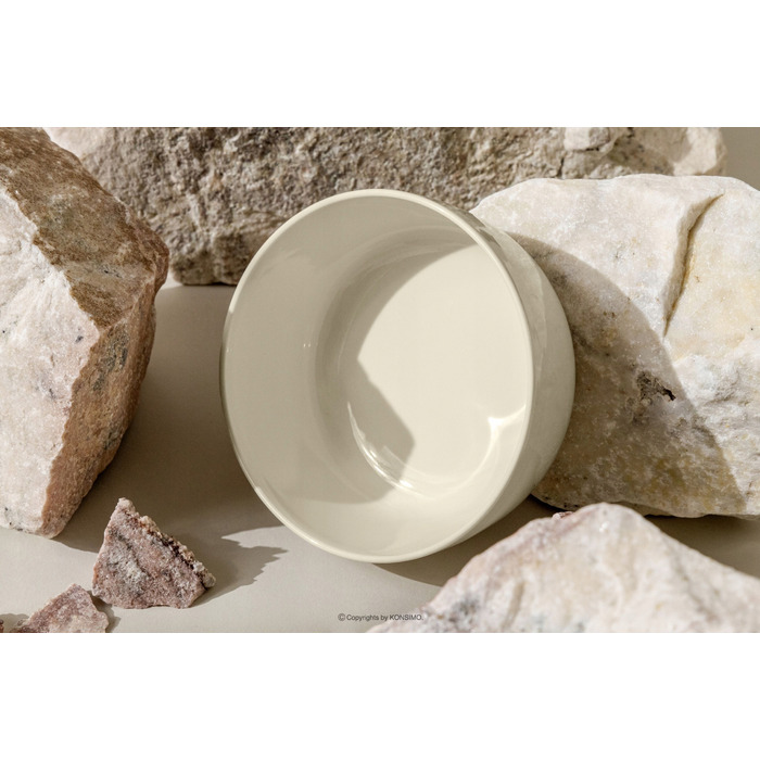 Обідній сервіз Konsimo Victo, бежевий глянцевий, набір тарілок на 6 осіб (12 предметів)