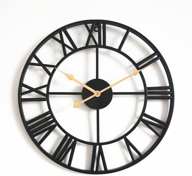 ACCSHINE Wall Clock Large Silent No-Tick Noise 60cm Roman Numerals Quartz Battery Operated Wall Clock Easy to Read for Living Room Kitchen Bedroom Office School